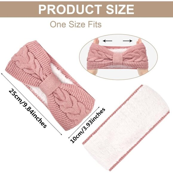 Winter Women Headbands Crochet Ear Warmer Turban Fabric One Size